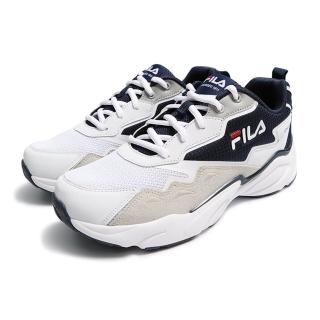 【FILA】男 慢跑鞋 運動鞋 老爹鞋 復古運動鞋-白/藍(1J374X131)