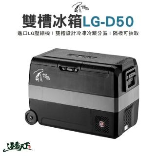 【Juz cool 艾比酷】艾比酷 雙槽冰箱 LG-D50(行動冰箱 LG-D50 LG壓縮機 車用冰箱 露營冰箱 露營 逐露天下)