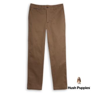 【Hush Puppies】男裝 長褲 素色彈性棉休閒長褲(咖啡 / 34121103)