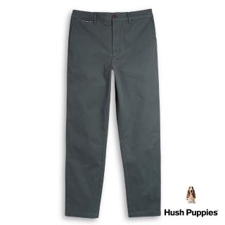 【Hush Puppies】男裝 長褲 素色彈性棉休閒長褲(灰藍 / 34121103)