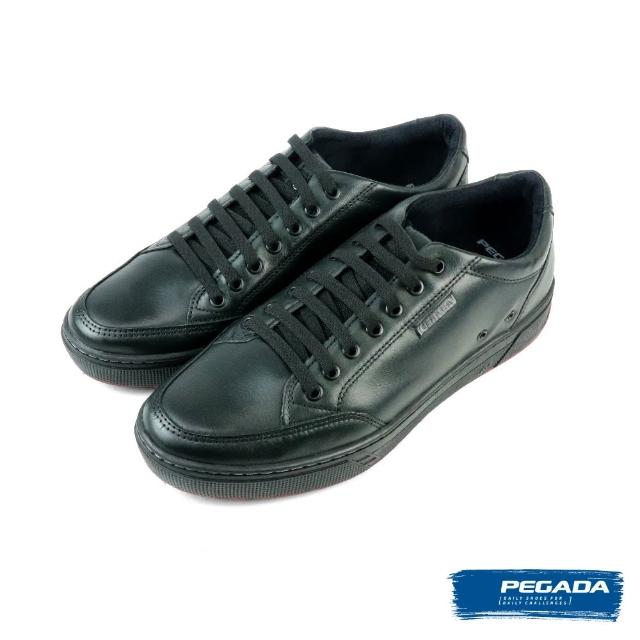 【PEGADA】巴西厚底皮質綁帶休閒鞋 黑色(118901-BL)