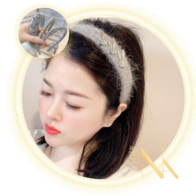 【NANA】娜娜 秋冬高級氣質毛絨珍珠髮箍 NA112111403(珍珠髮箍)
