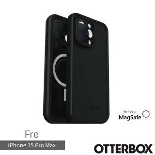 【OtterBox】iPhone 15 Pro Max 6.7吋 Fre 全方位防水/雪/震/泥 保護殼-黑(支援MagSafe)