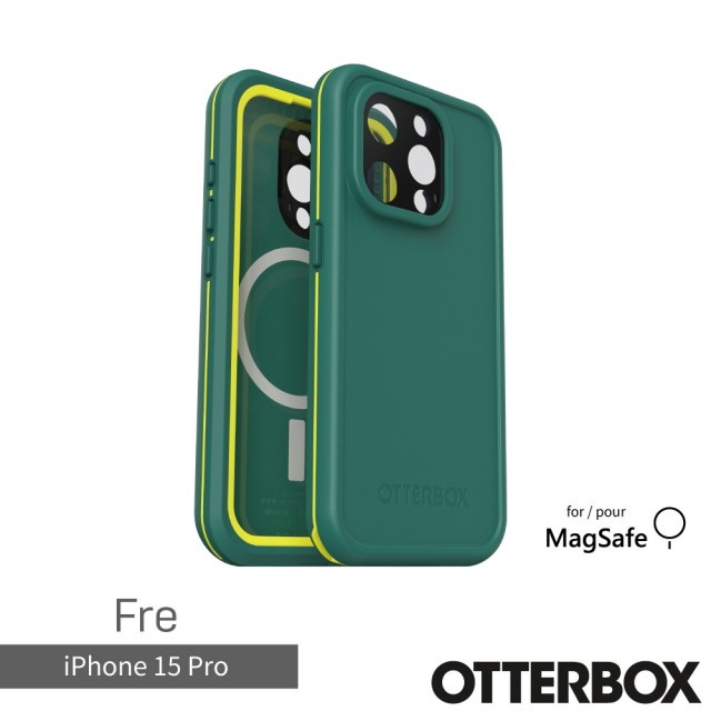 【OtterBox】iPhone 15 Pro 6.1吋 Fre 全方位防水/雪/震/泥 保護殼-綠(支援MagSafe)