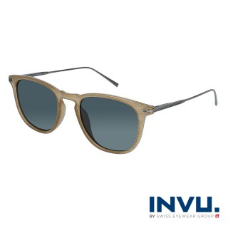 【INVU】瑞士精品粗框偏光太陽眼鏡(咖 B2004A)