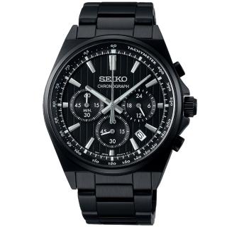 【SEIKO 精工】CS系列條紋設計三眼計時手錶SBTR037J(8T63-01T0SD)