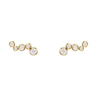 【Georg Jensen 喬治傑生】SIGNATURE DIAMOND 18K黃金鑽石針式耳環
