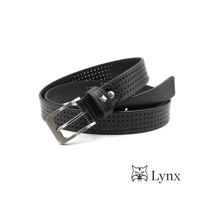 【Lynx】義大利頂單層鞣牛皮(小圓洞休閒皮帶)