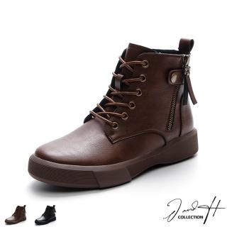 【J&H collection】經典英倫風拉鏈釦飾馬丁靴(現+預 棕色 / 黑色)