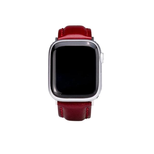 【N.M.N】Apple Watch 智慧手錶帶/極致系列/義大利皮革錶帶 寶石紅 42mm - 49mm(智慧手錶錶帶)