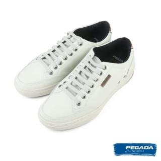 【PEGADA】巴西厚底皮質綁帶休閒鞋 白色(118901-WH)