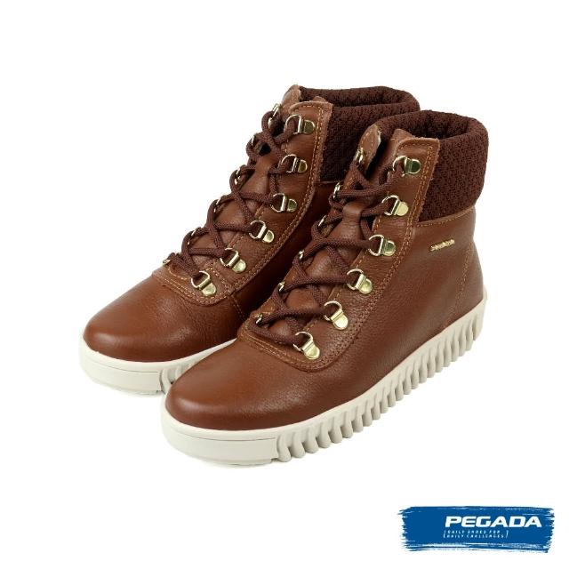 【PEGADA】巴西厚底個性綁帶短靴 深棕色(210508-DBR)