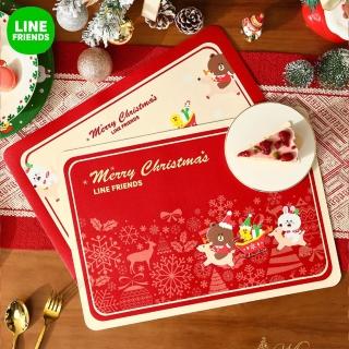 【LINE FRIENDS】熊大莎莉季節限定款聖誕餐墊(隔熱餐墊 餐桌墊)