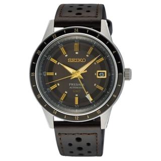 【SEIKO 精工】Presage Style60’s GMT雙時區機械錶-棕色錶帶40.8mm(4R34-00B0J)