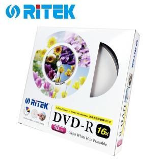 【RITEK】16X DVD-R 10片 頂級亮面高畫質可印式光碟