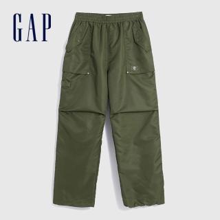 【GAP】男裝 Logo鬆緊工裝褲-軍綠色(836436)