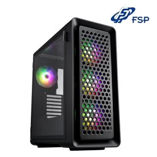 【FSP 全漢】全漢 CUT593P ATX 電腦機殼(雙面玻璃/黑色)
