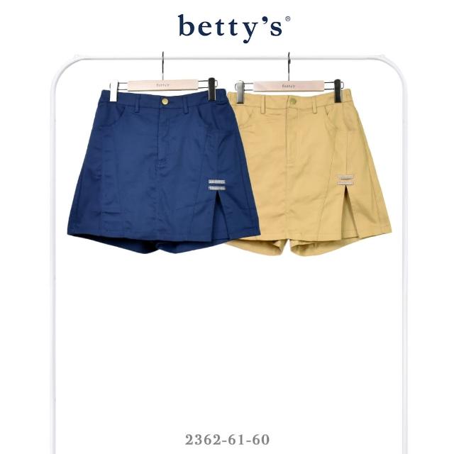 【betty’s 貝蒂思】腰鬆緊側開衩剪裁短褲裙(共二色)