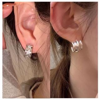 【HaNA 梨花】韓國通勤時髦即視感．粗版環狀星鋯石耳環