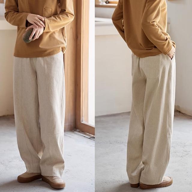 【設計所在】獨家高端限量系列 重磅法國雨露棉麻寬鬆寬管褲 K230705(S-L可選)