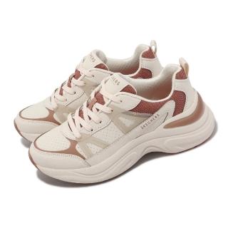 【SKECHERS】休閒鞋 Hazel-Embrace-Her 女鞋 米白 紅 緩震 記憶鞋墊 復古 運動鞋(177577-WTAN)