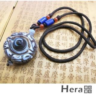 【Hera】波斯瓦納精雕文殊菩薩咒氶及財咒天眼項鍊(獨一無二)