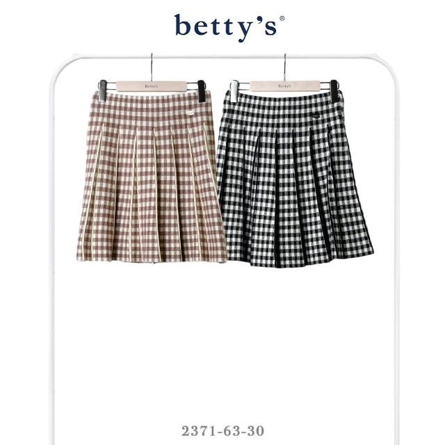 【betty’s 貝蒂思】腰鬆緊格紋百褶針織短裙(共二色)