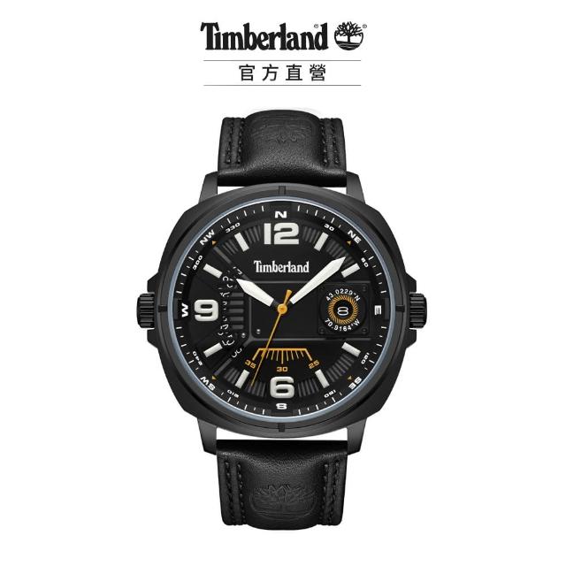 【Timberland】男款 BREAKHEART系列 科技城市腕錶 皮帶套組-黑/小麥色47mm(TDWGB2201401)