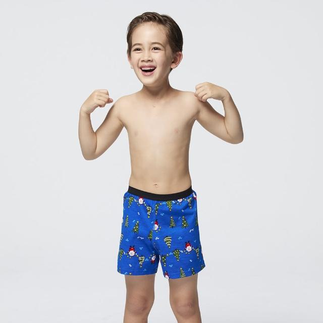 【Mr. DADADO】歡慶耶誕 110-130男童內褲 品牌推薦-舒適寬鬆-GCQ347BU(藍)