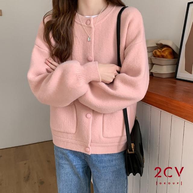 【2CV】現貨 冬新品 柔軟親膚排釦厚針織上衣QJ028