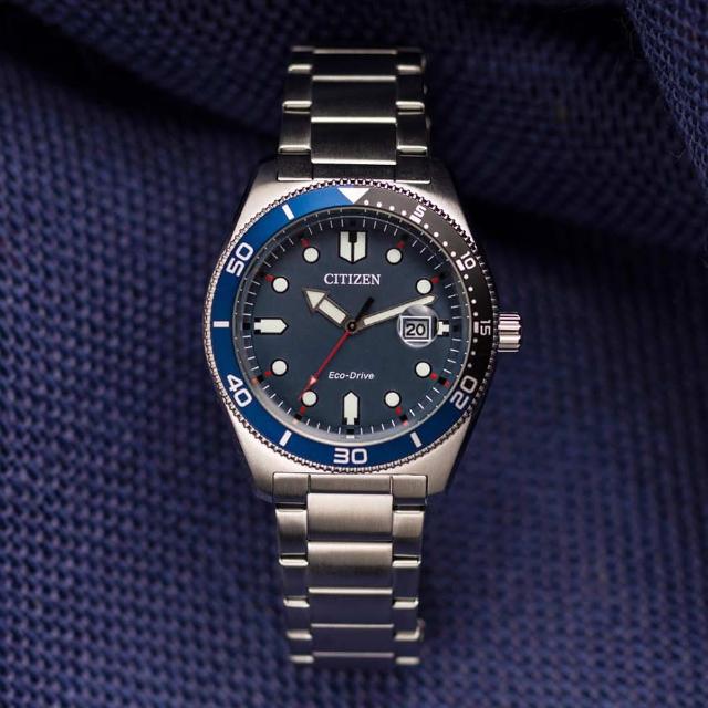 【CITIZEN 星辰】GENTS系列 玩味風格時尚腕錶-藍灰色43mm(AW1761-89L)