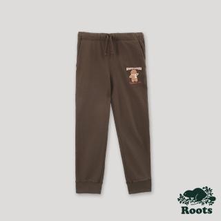 【Roots】Roots 大童-經典傳承系列 薑餅人窄版棉褲(可可棕)