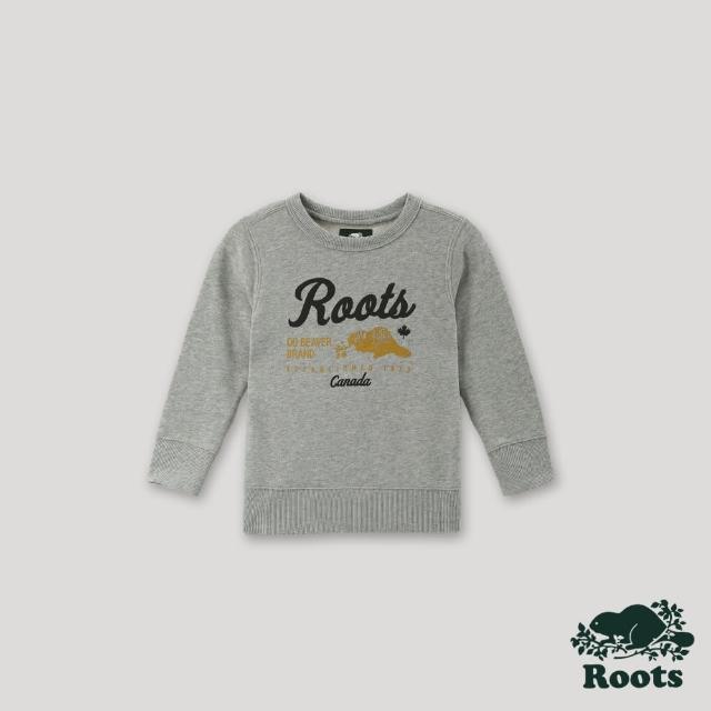 【Roots】Roots 小童-經典傳承系列 海狸圓領上衣(灰色)