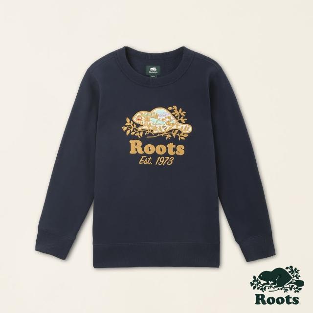 【Roots】Roots大童-戶外探險家系列 圓領上衣(軍藍色)