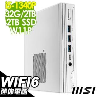 【MSI 微星】i5迷你電腦(PRO DP10 13M-006TW/i5-1340P/32G/2TB HDD+2TB SSD/W11P)