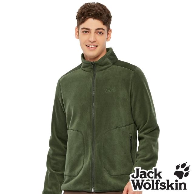 【Jack wolfskin 飛狼】男  拼接設計立領刷毛保暖外套(森林綠)