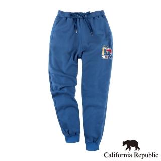 【California Republic】加州熊彩繡CR字塊組合縮口棉褲(男版)