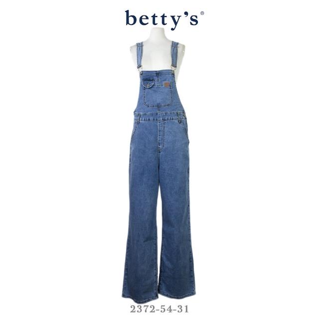 【betty’s 貝蒂思】率性俏皮牛仔吊帶寬褲(淺藍)