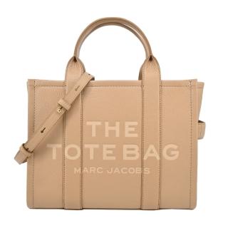 【MARC JACOBS 馬克賈伯】The Leather TOTE 皮革兩用托特包(小/駝)