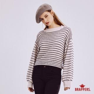 【BRAPPERS】女款 配色條紋線衫(卡其)