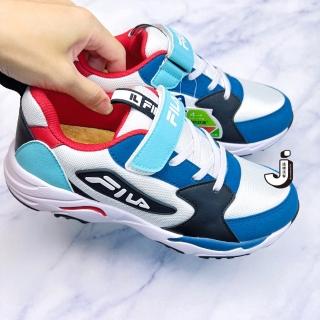 【FILA】FILA KIDS 大童輕量慢跑運動鞋-藍(3-J803X-123)
