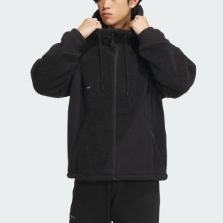 【adidas 愛迪達】ST MIX KNJKT 男 連帽 外套 亞洲版 運動 訓練 休閒 寬鬆 保暖 冬季 黑(IP4973)