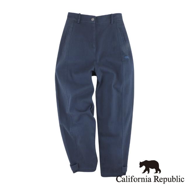 【California Republic】繡花小熊車線繭型剪裁休閒褲(女版)