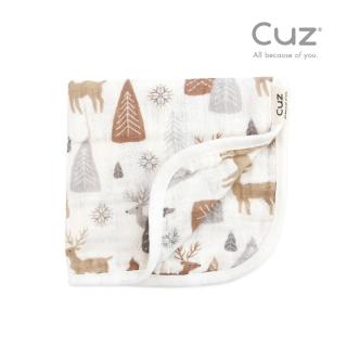 【Cuz】土耳其有機綿紗布巾-珍珠馴鹿-加厚四層紗雙面款(35x35cm)