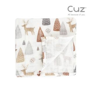 【Cuz】土耳其有機綿紗布巾-珍珠馴鹿-2入(35x35cm)