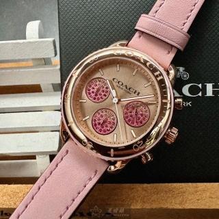 【COACH】COACH蔻馳女錶型號CH00172(玫瑰金色錶面玫瑰金錶殼粉紅真皮皮革錶帶款)