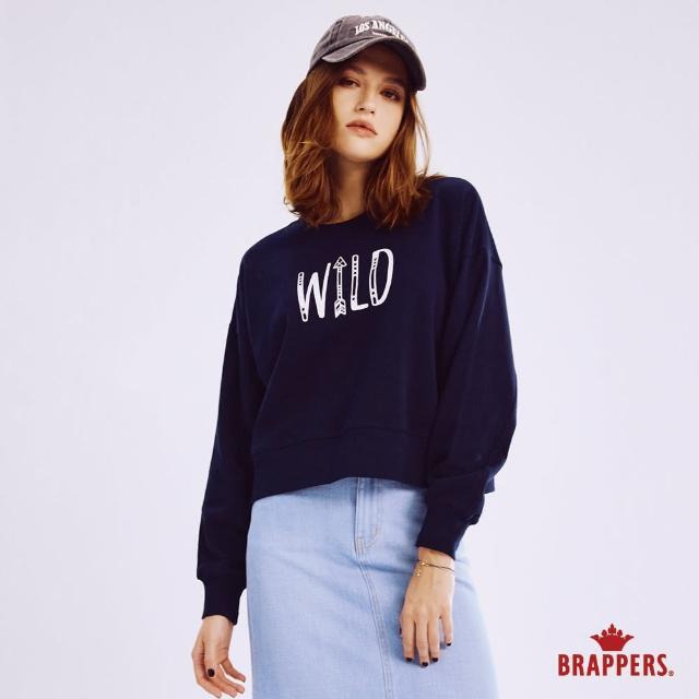 【BRAPPERS】女款 WILD 印花短版上衣(深藍)