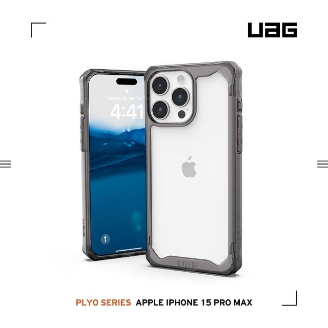 【UAG】iPhone 15 Pro Max 耐衝擊保護殼（按鍵式）-全透明(支援無線充電)