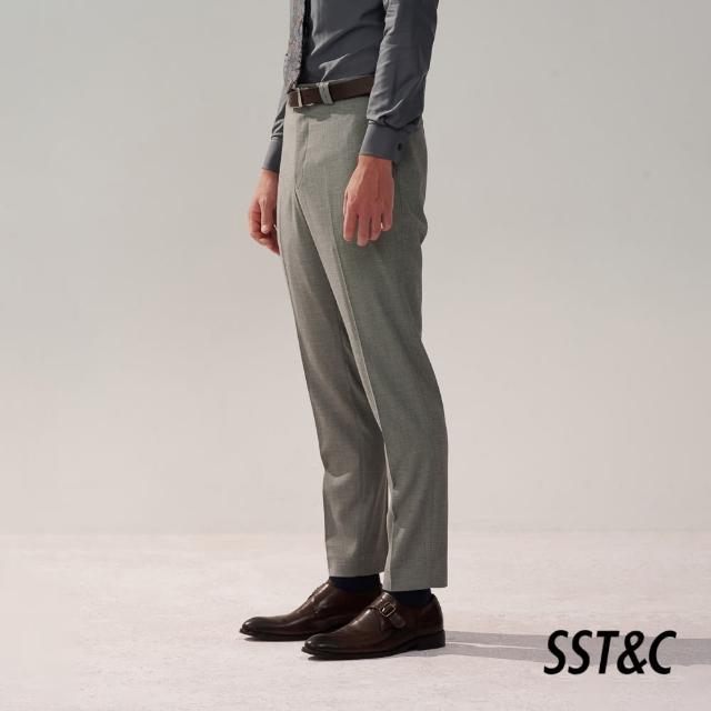 【SST&C 新品９折】淺灰紋理裁縫版西裝褲0212310008