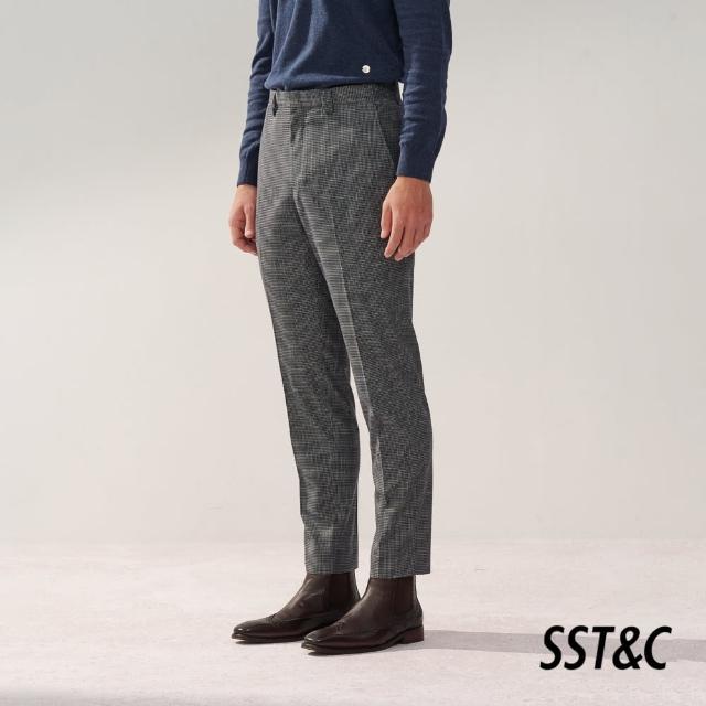 【SST&C 新品９折】灰色格紋裁縫版西裝褲0212310003